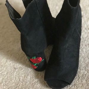 Open toe booties